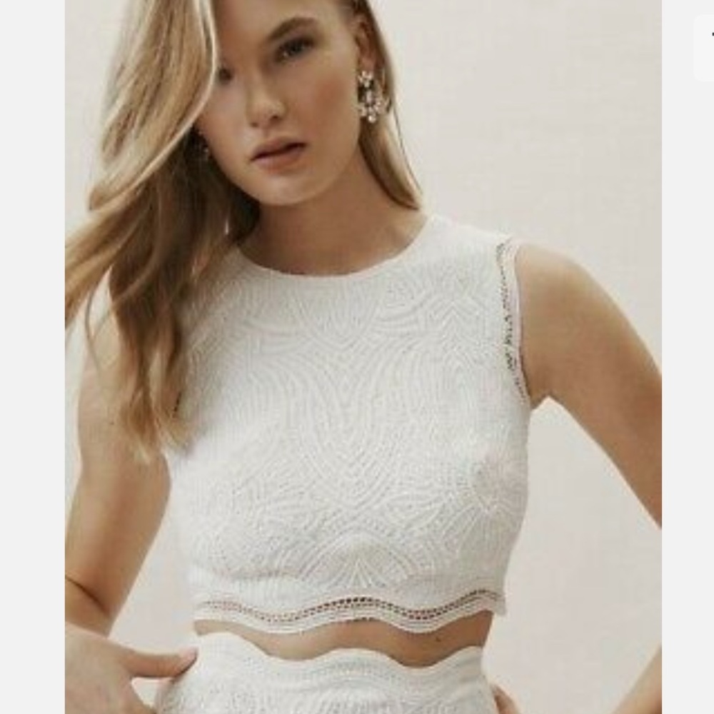 ♥️Tadashi Soji Campbell Textured Lace Wedding Top